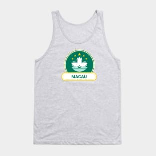 Macau Country Badge - Macau Flag Tank Top